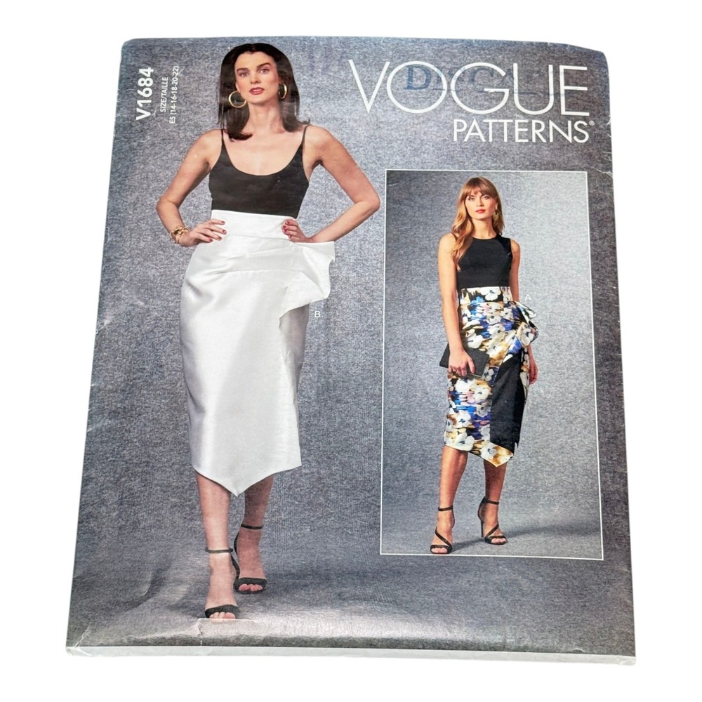 Vogue V1684 Size 14-22 White Misses Wrap Skirt Sewing Pattern‎ Uncut USA